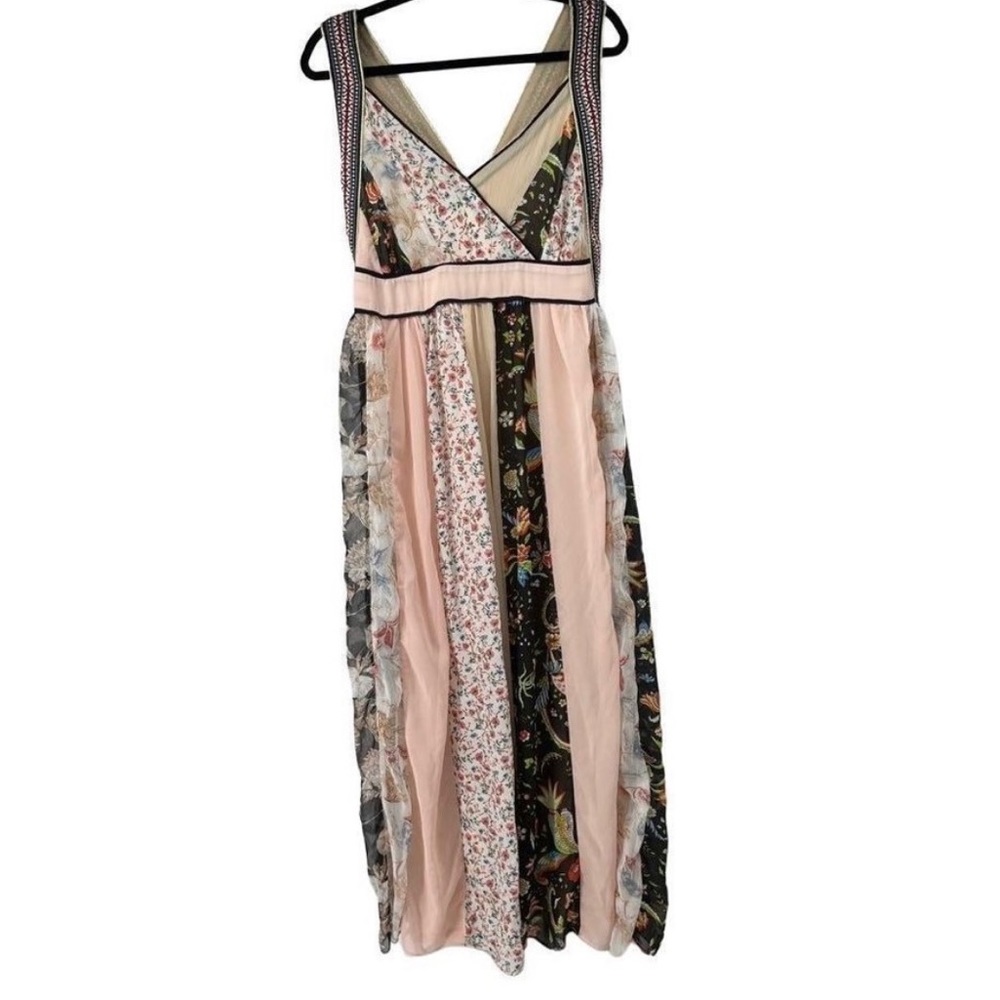 A Beautiful Soul V Neck Patchwork Maxi Dress